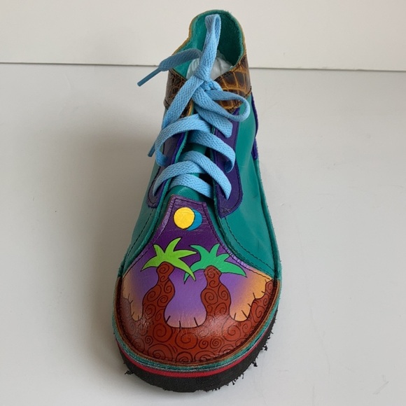 Soletech art to wear painted lace sneakers palm trees sun and moon - Picture 11 of 16